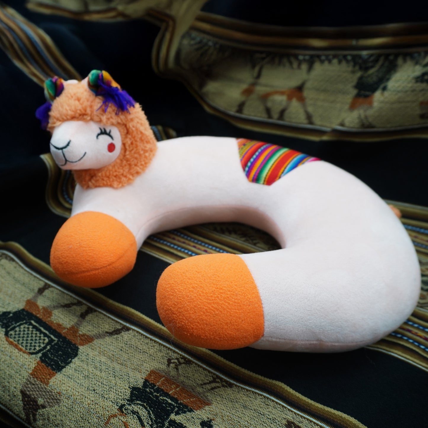Orange Llama Travel Neck Pillow