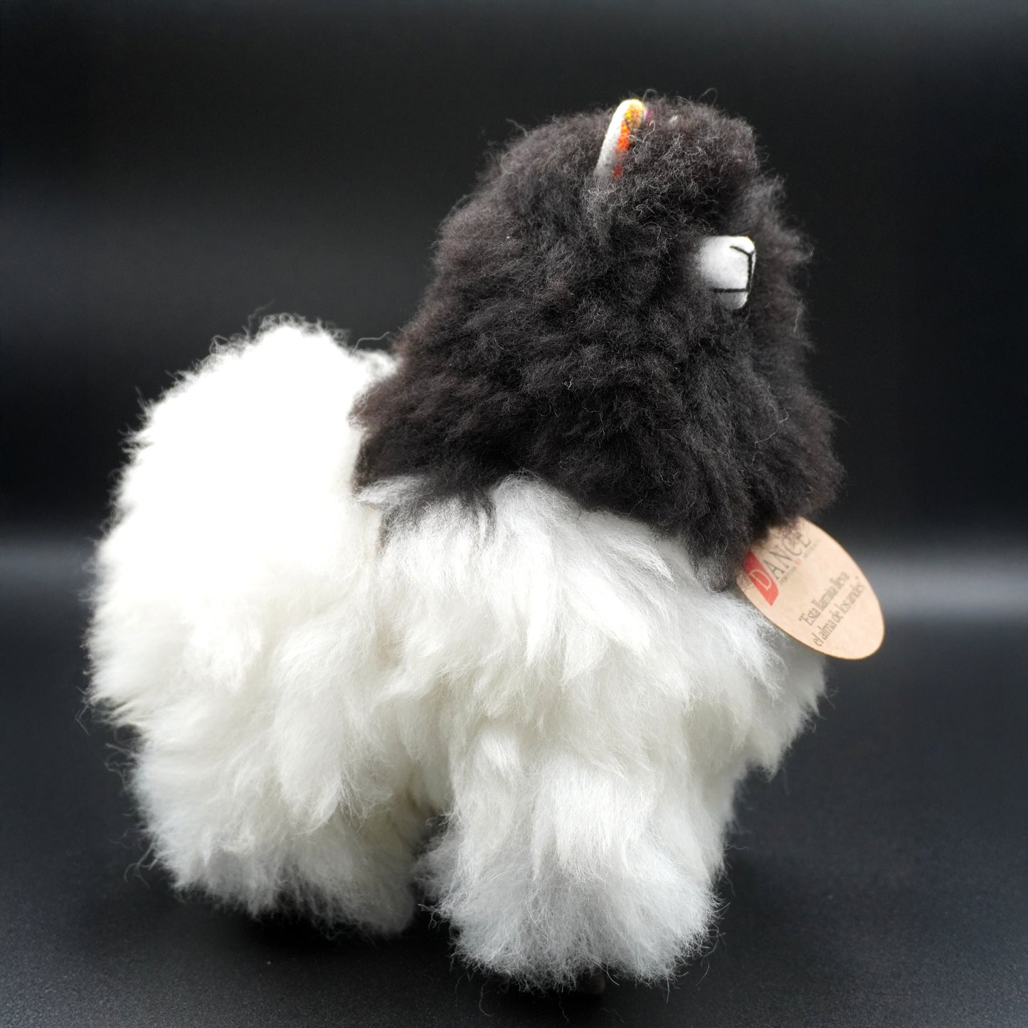 Black & White Peruvian Alpaca Llama – Handmade 100% Wool | Artisan Decor
