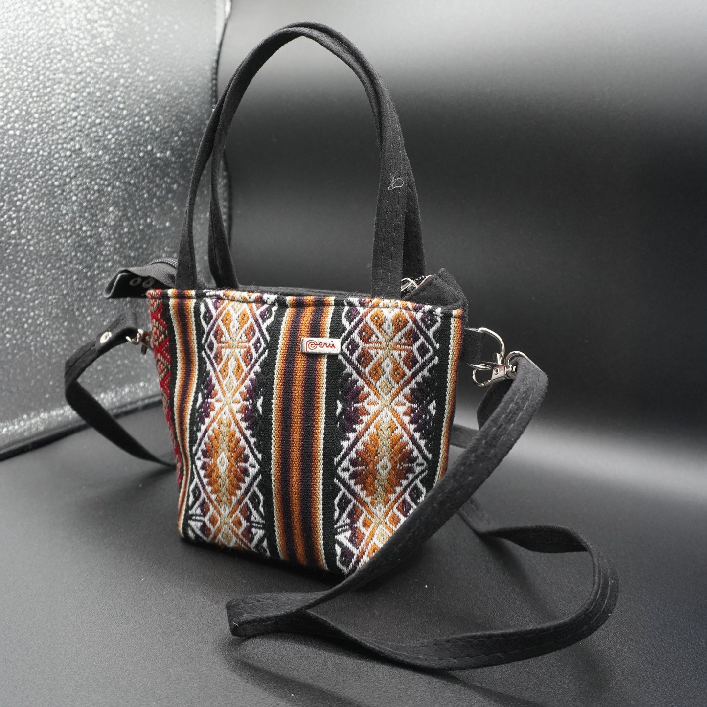 Black Andean Textile Handbag for Girls