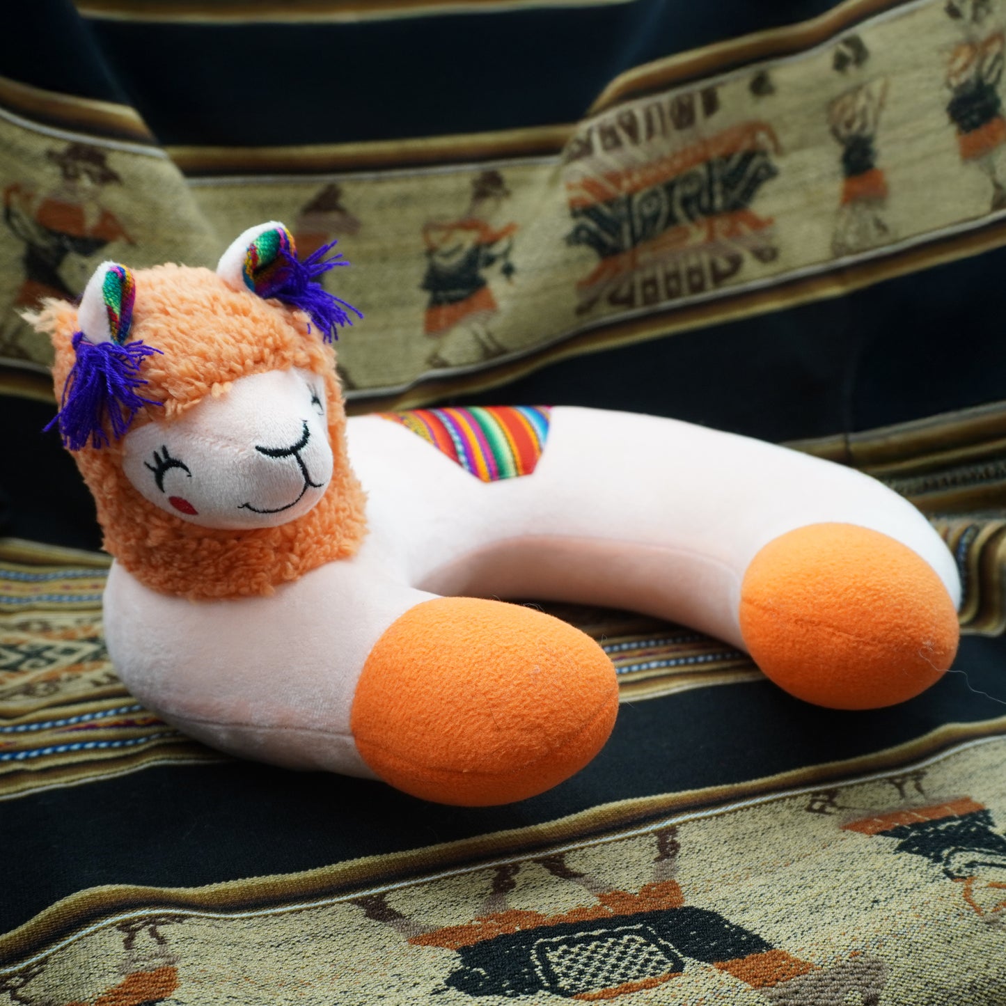 Orange Llama Travel Neck Pillow