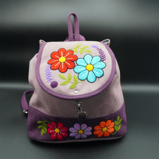 Medium Peruvian Suede Leather Backpack – Handmade Andean Designs
