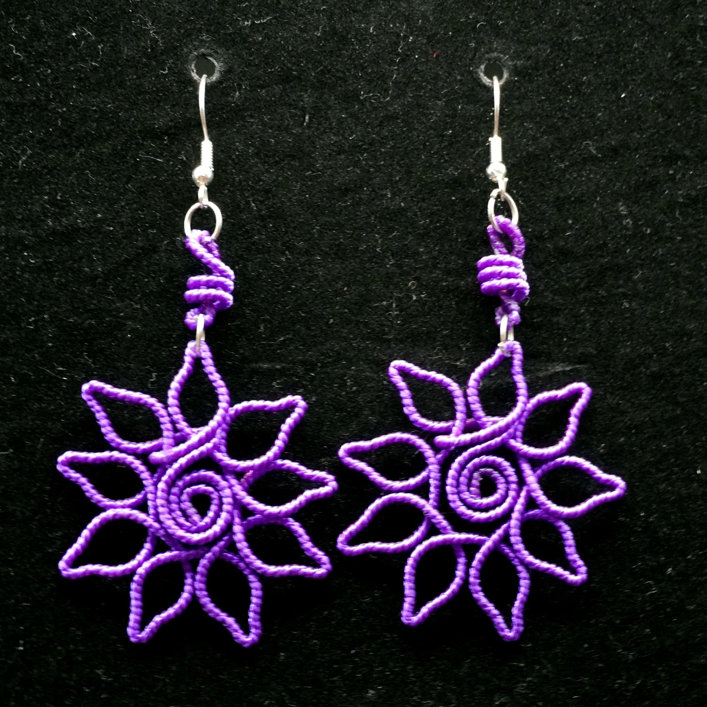 Hand-woven sunflower earrings