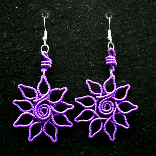 Hand-woven sunflower earrings