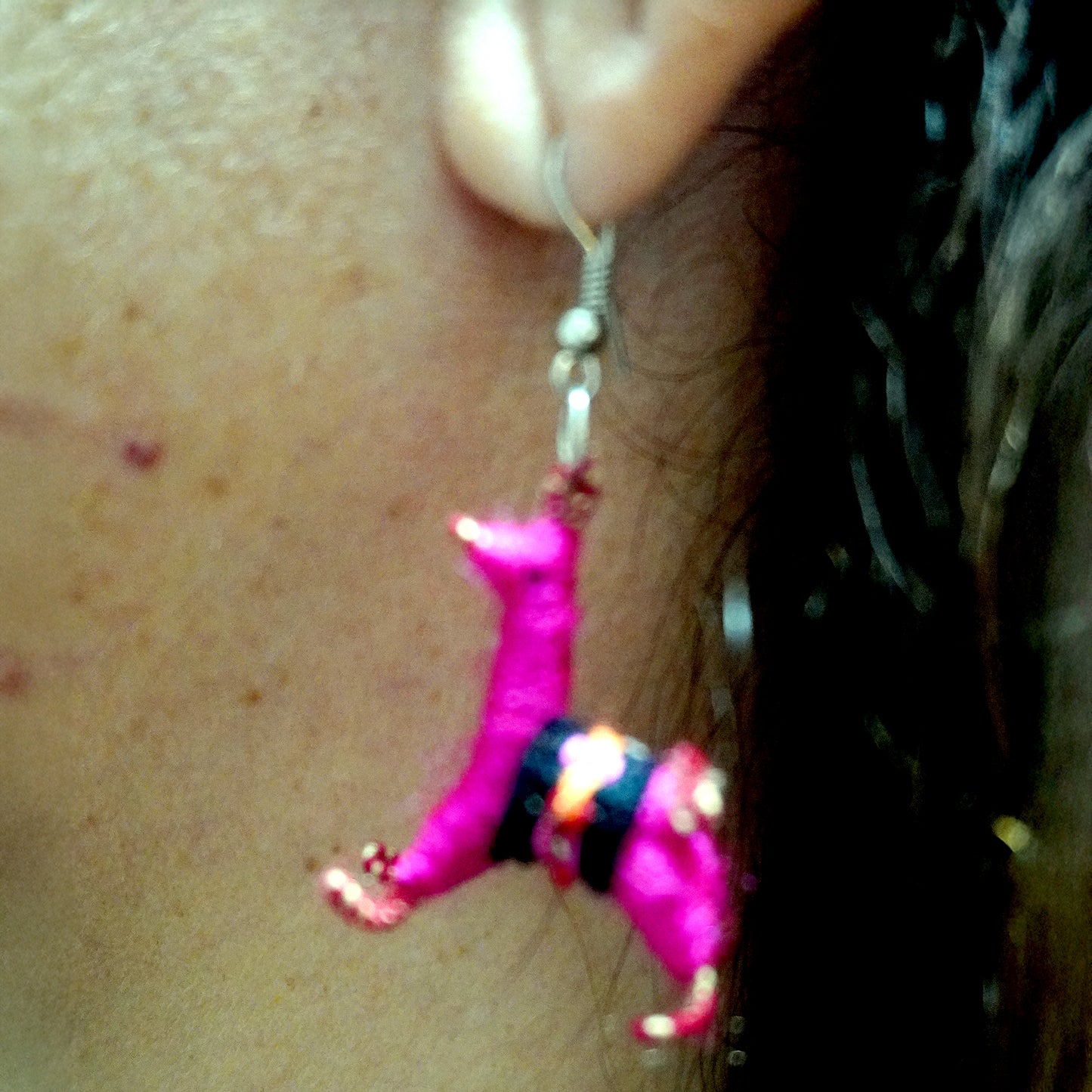 Handcrafted llama-shaped earrings