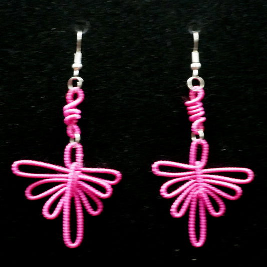 Hand-woven hummingbird earrings