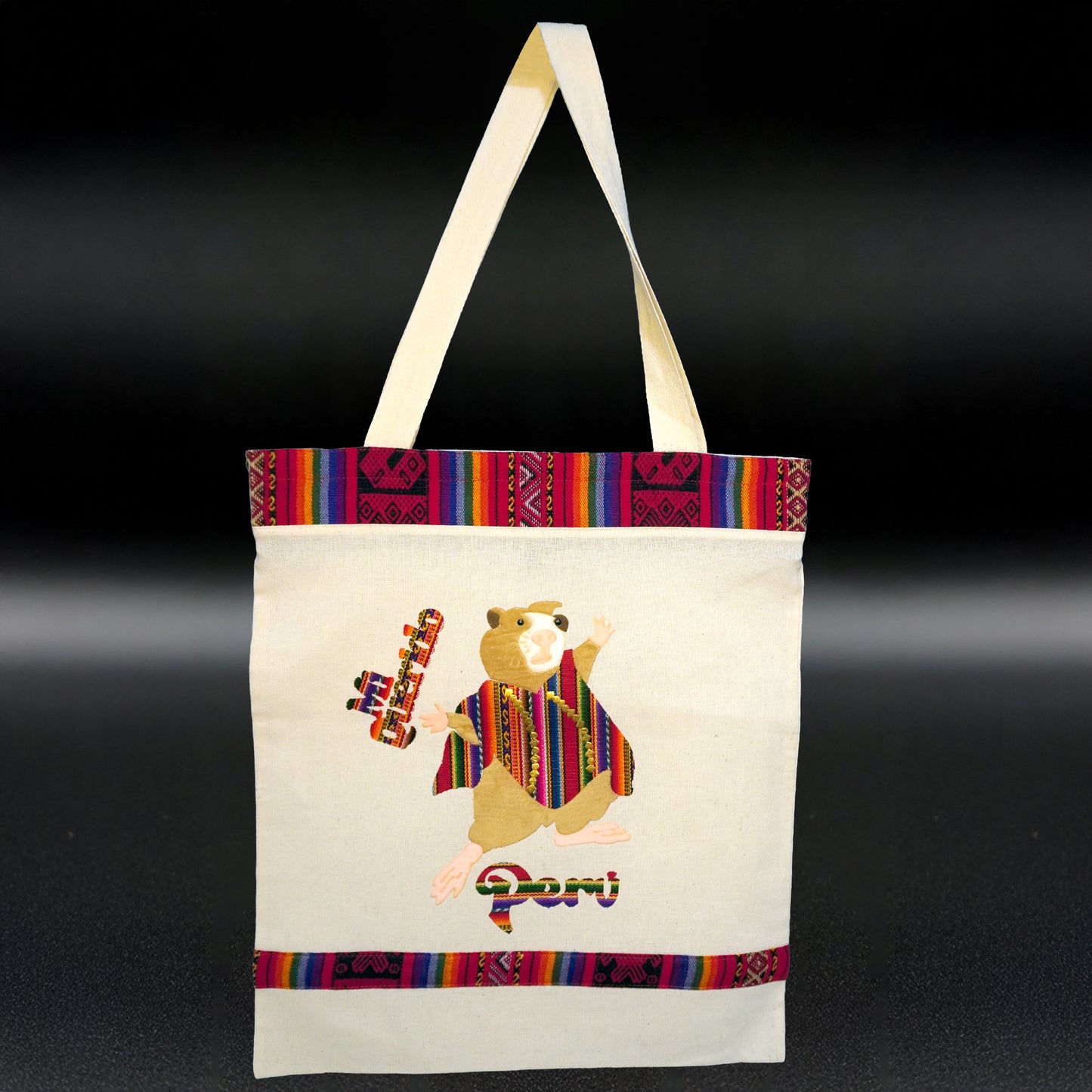 Peruvian Jute Shoulder Bag – White, 14" x 16"