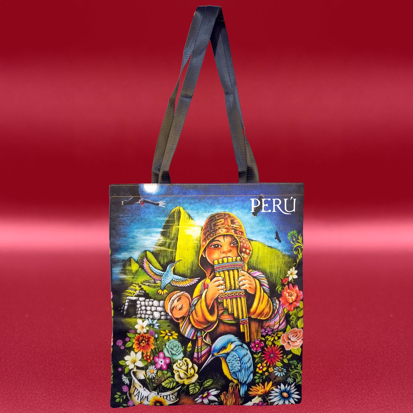 Peruvian Andean Shoulder Bag – Handwoven Textile, 14.5" x 17"