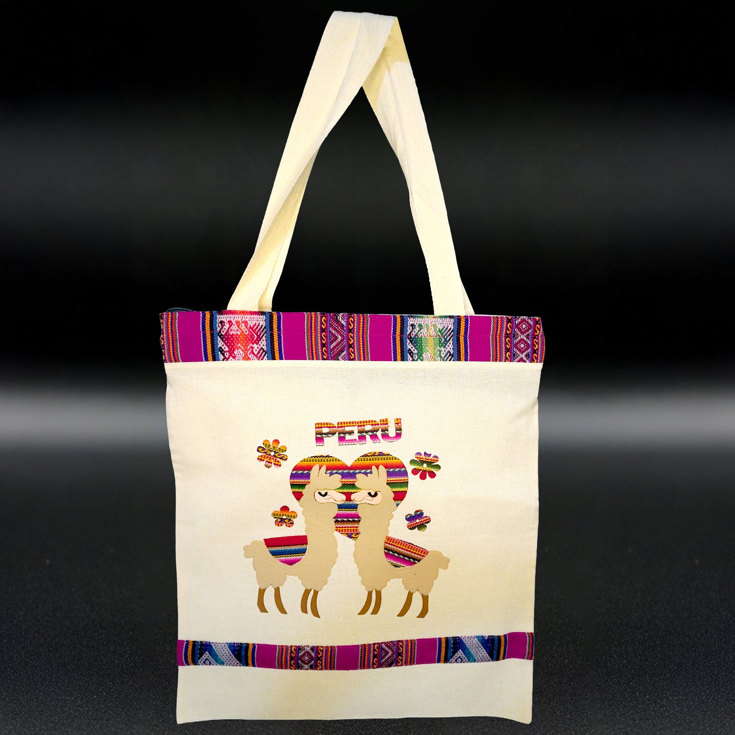 Peruvian Jute Shoulder Bag – White, 14" x 16"