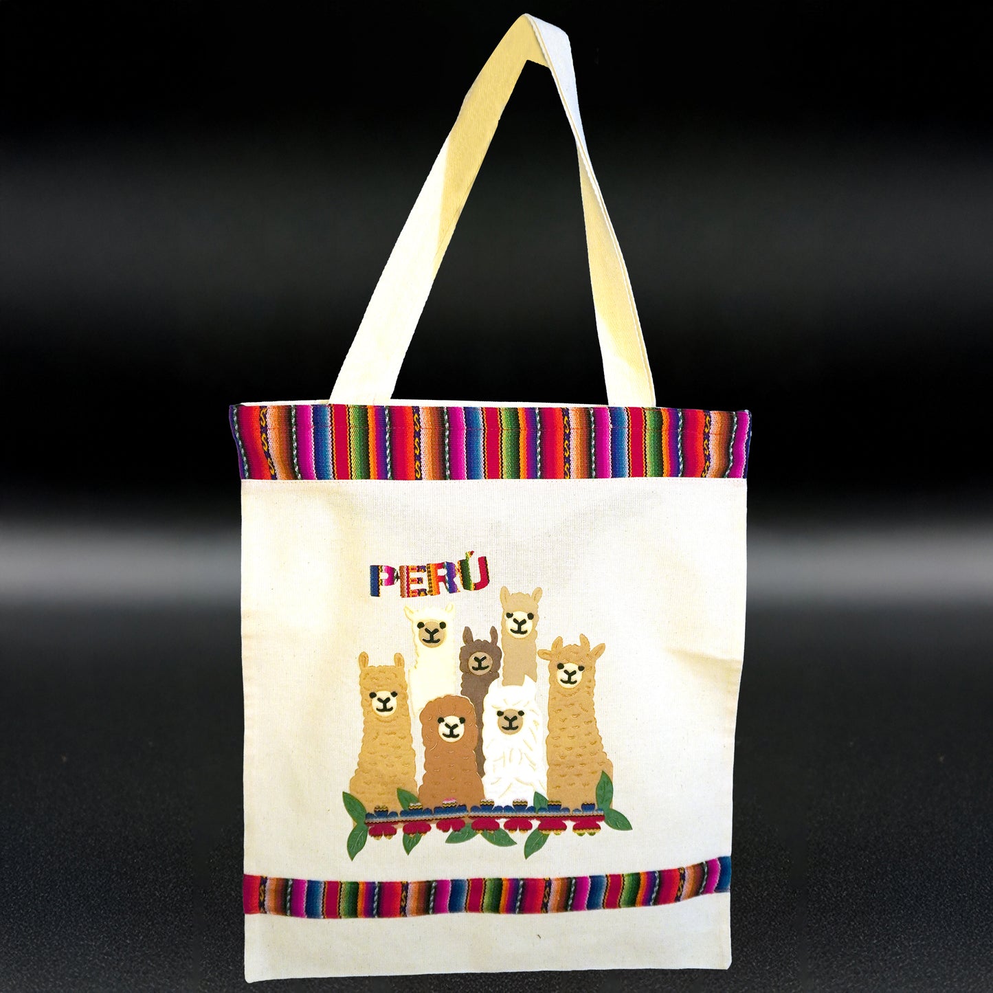 Peruvian Jute Shoulder Bag – White, 14" x 16"