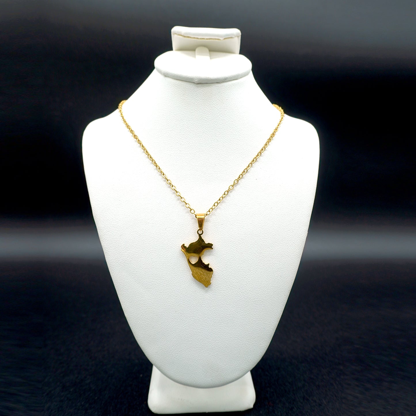 Peru map outline pendant necklace
