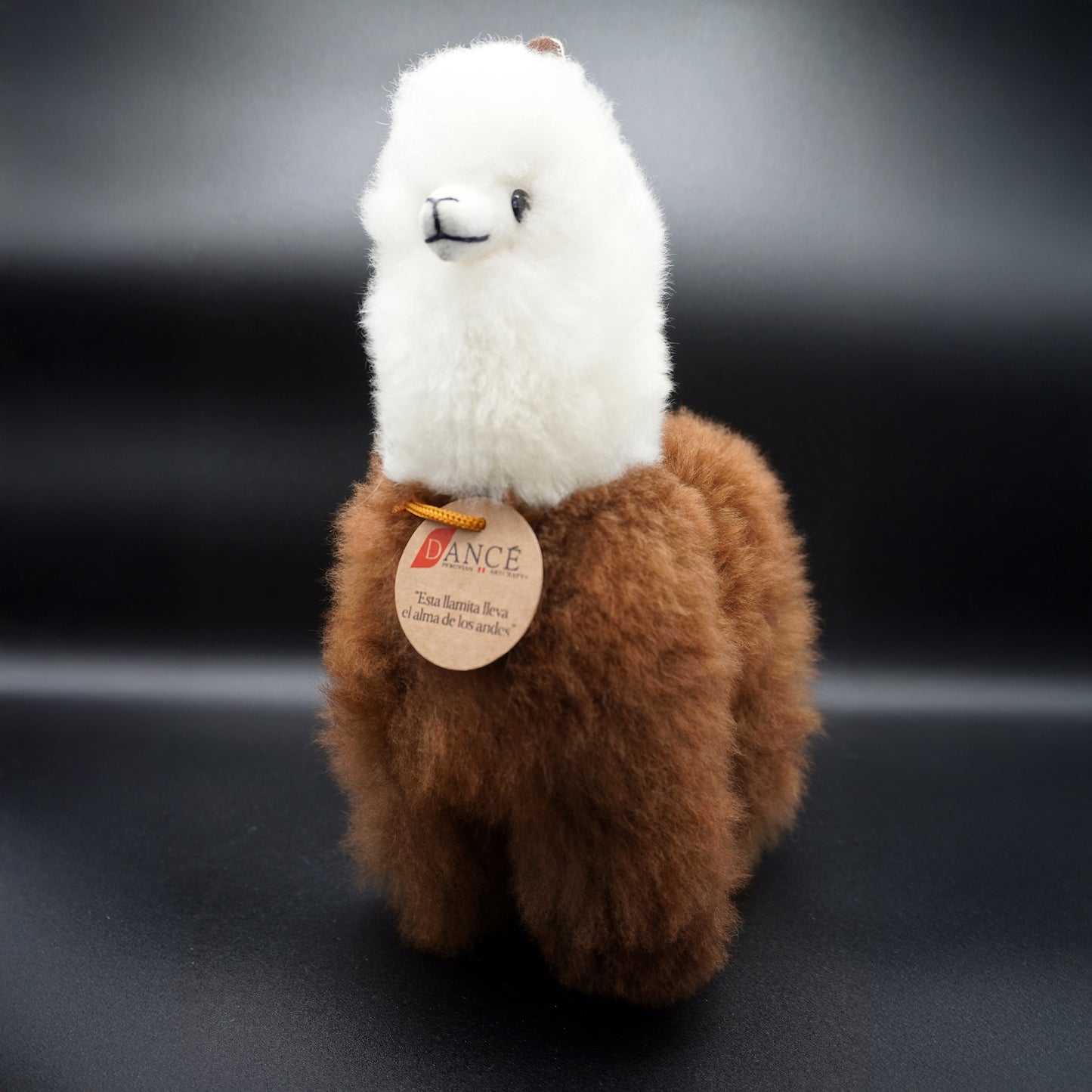 Decorative brown and white alpaca llama - large