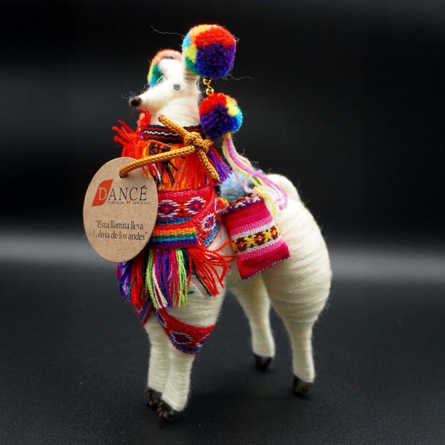Decorative wool llama with pom-poms