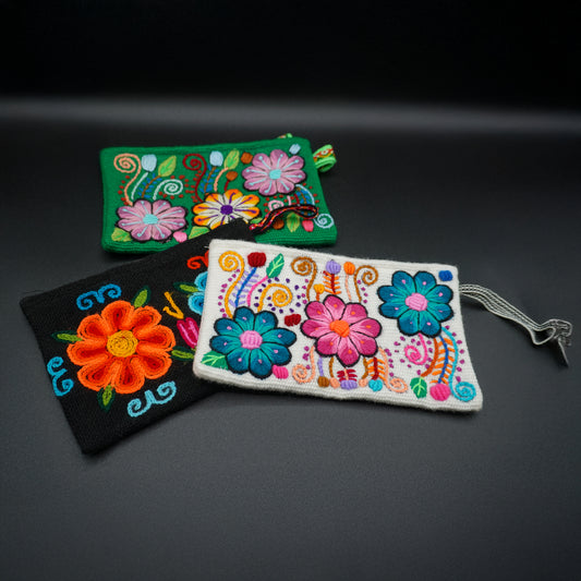 Hand-Embroidered Cosmetic Bag