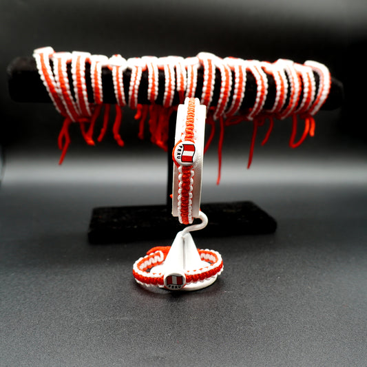 Handmade thread peruvian bracelet red and white